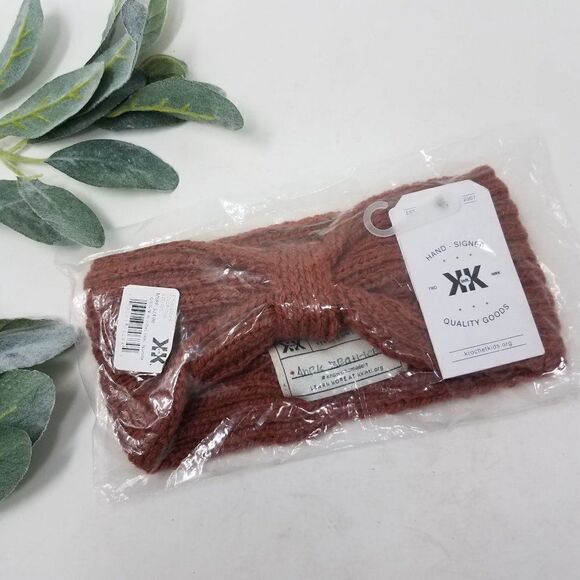 KK intl. Hand Signed Bow Knit Heanbad Ear Warmer - Picture 1 of 5